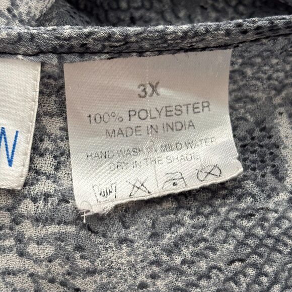 Oxygen Women Duster Cardigan Kimono Sheer Snakeskin Print Open Front 3X B107 - Picture 9 of 10